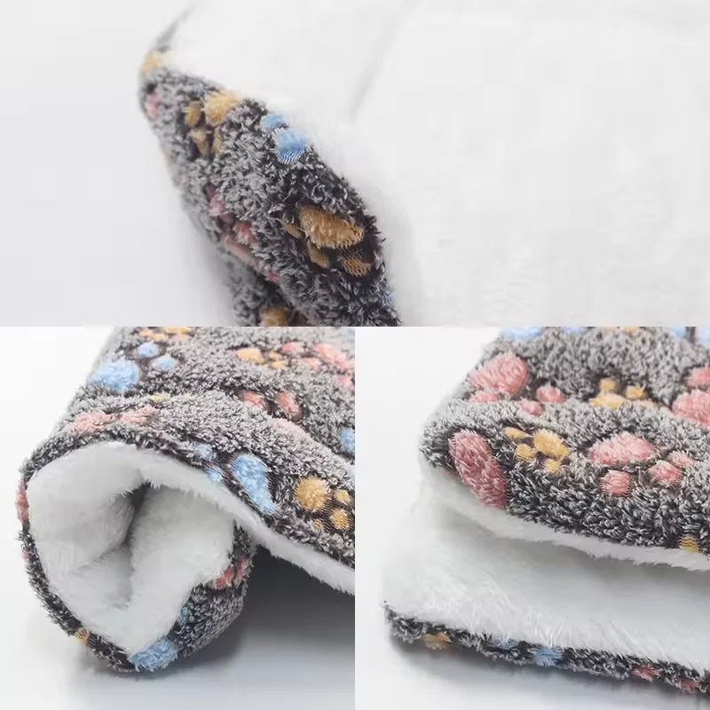 Flannel Thickened Dog Bed Mat Soft Pet Sleeping Mat for Dogs Cats Winter Warm Pet Blanket Fleece Pet Sleeping Mat Dog Bed Cat
