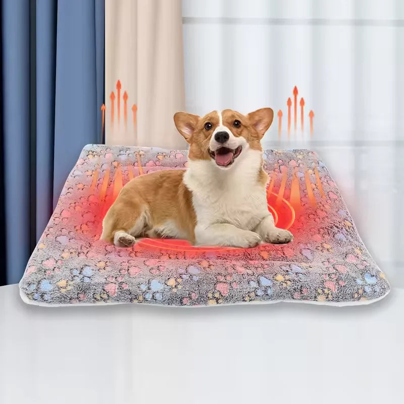 Flannel Thickened Dog Bed Mat Soft Pet Sleeping Mat for Dogs Cats Winter Warm Pet Blanket Fleece Pet Sleeping Mat Dog Bed Cat