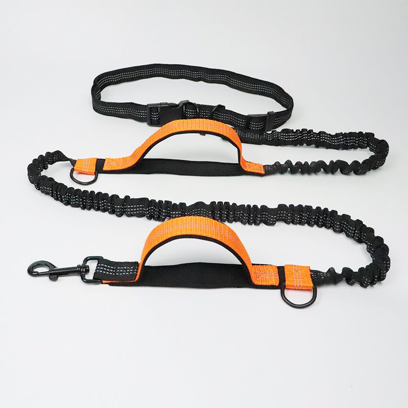 Amazon Direct Pet Supplies Multi-Function Running Reflective Pull Dog Leash Double Elastic Dog Leash Traction