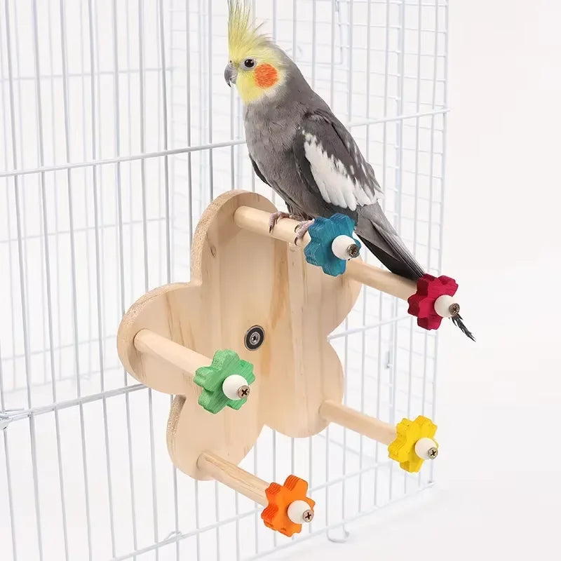 1PC Parrot Toy Biting Toy Drawing Toy Finger Set Sichuan Pepper Wood Paper Silk Weaving Tube Toy Set