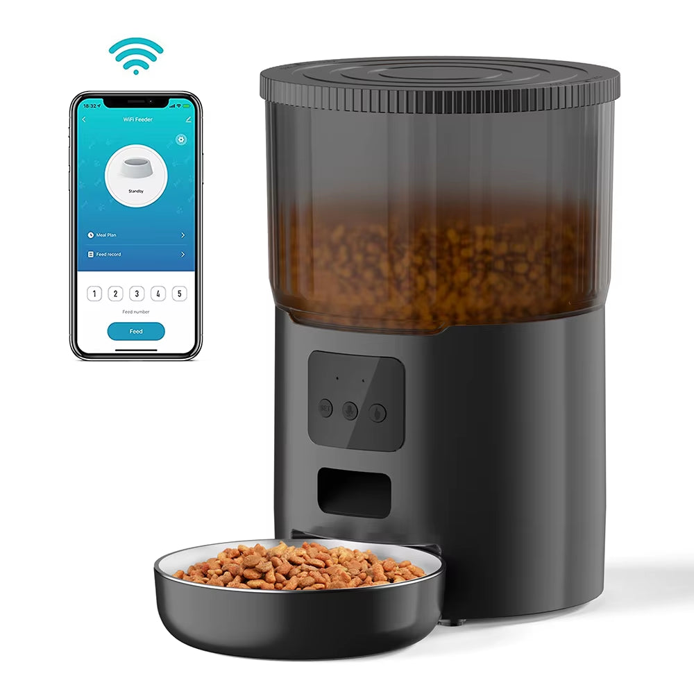 New 4L Pet Feeder Cat Dog Smart Food Dispenser Regular Quantitative Feeding with Audio Recording Feeding Bowls Pet Supplies