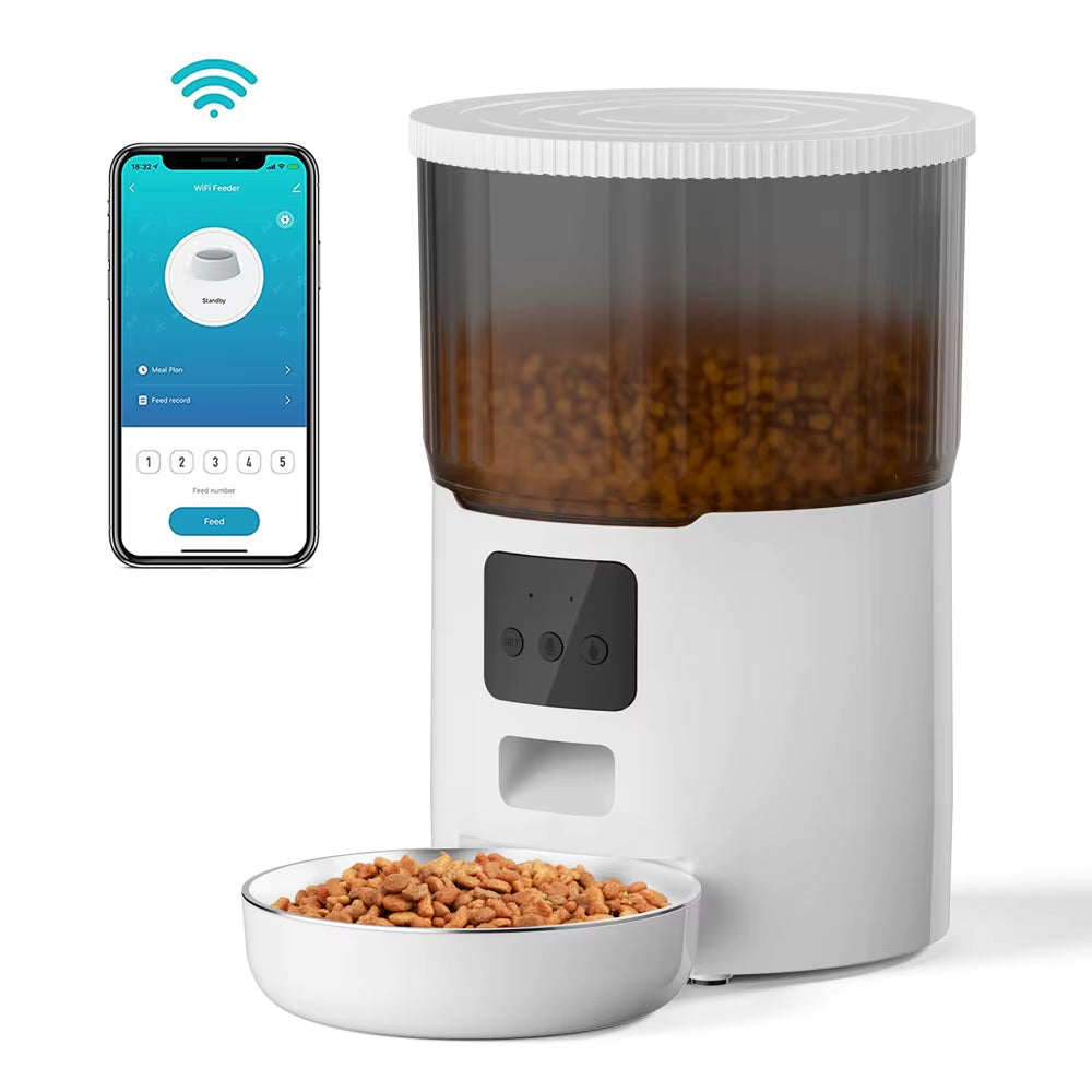 New 4L Pet Feeder Cat Dog Smart Food Dispenser Regular Quantitative Feeding with Audio Recording Feeding Bowls Pet Supplies