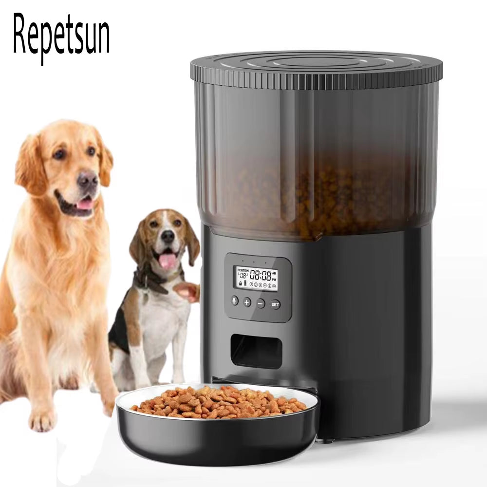 New 4L Pet Feeder Cat Dog Smart Food Dispenser Regular Quantitative Feeding with Audio Recording Feeding Bowls Pet Supplies