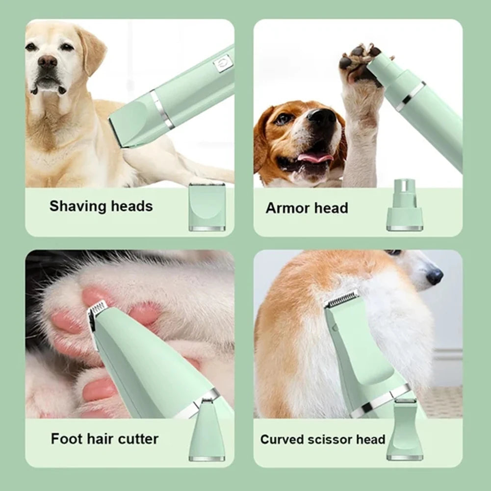 Professional 4 in 1 Pet Grooming Tool Set Dog Hair Clippers Rechargeable Cordless Pet Haircut Trimmer Shaver for Cat Dog Rabbit