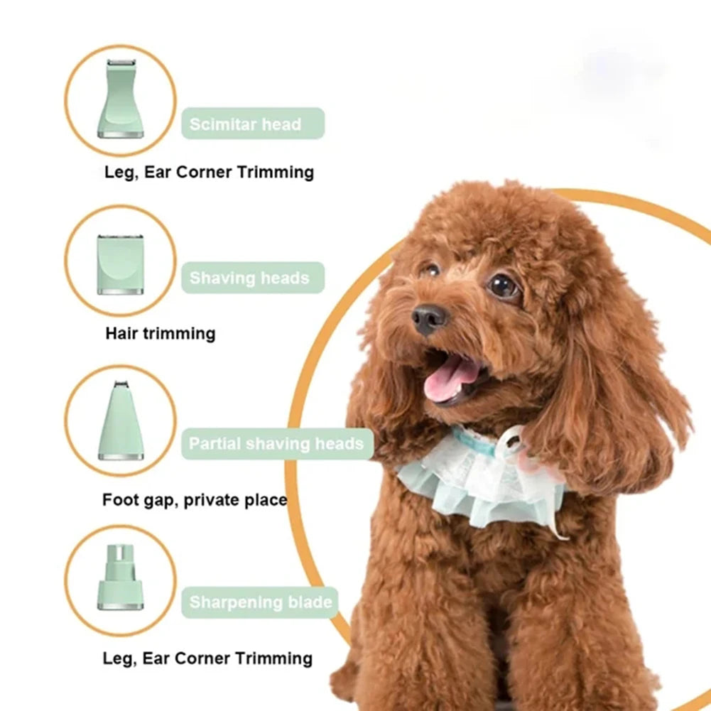 Professional 4 in 1 Pet Grooming Tool Set Dog Hair Clippers Rechargeable Cordless Pet Haircut Trimmer Shaver for Cat Dog Rabbit