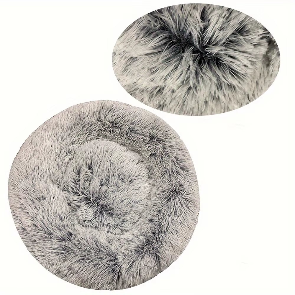 Round Dog Bed Winter Warm Cat Bed Plush Basket for Dog Washable Pet Bed for Small Medium Large Dog Sofa Cat